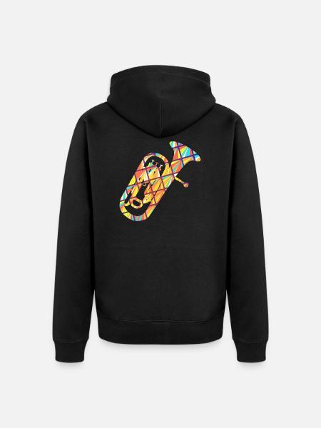 Baritone Geometric Shirt - Unisex Premium Organic Zip Hoodie - black