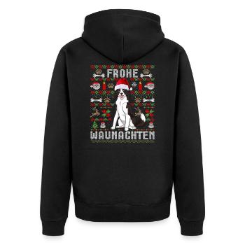 Ugly Christmas Border Collie Noël - Veste à capuche bio Premium Unisexe - noir - Dos - Nico (187cm)
