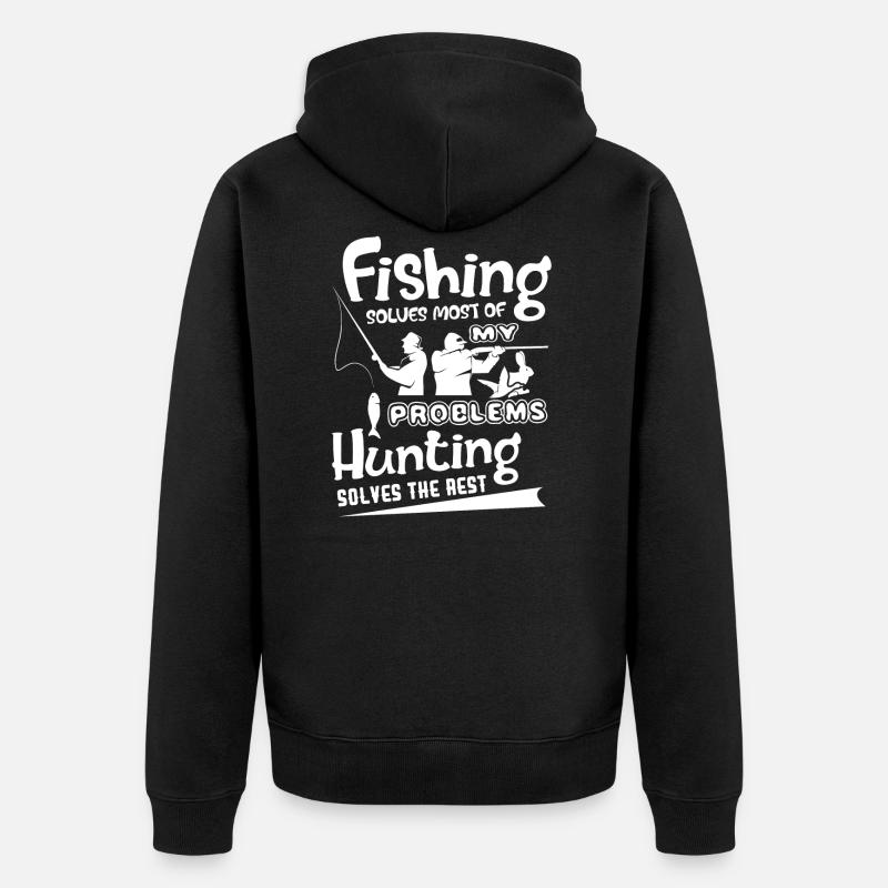 Jagd Jagd löst den Rest - Unisex Premium Bio Zip Hoodie - Schwarz