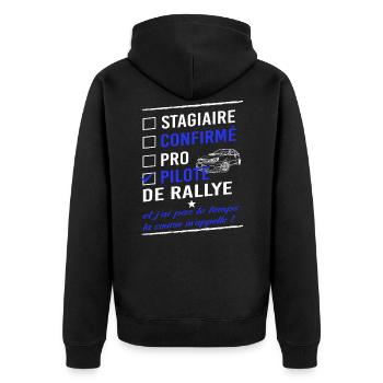 Pilote de rallye - Veste à capuche bio Premium Unisexe - noir - Dos - Nico (187cm)