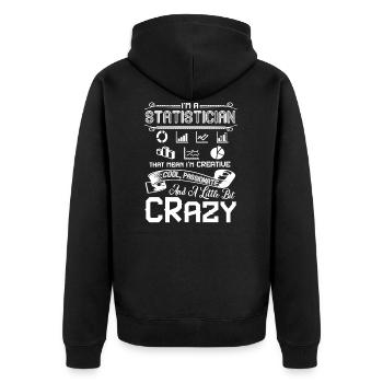 Statistician I'm A Creative Statistician - Unisex Premium Organic Zip Hoodie - black - Back - Nico (187cm)