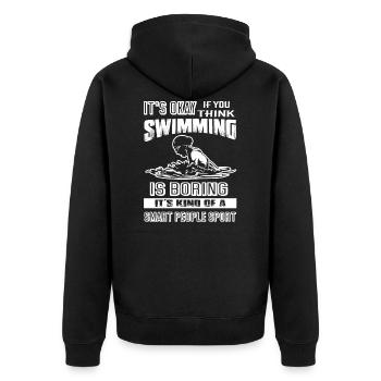 Swimming If You Think Swimming Is Boring - Unisex Premium Organic Zip Hoodie - black - Back - Nico (187cm)