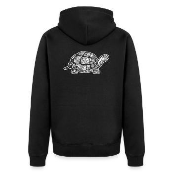 Motif floral de tortue - Veste à capuche bio Premium Unisexe - noir - Dos - Nico (187cm)