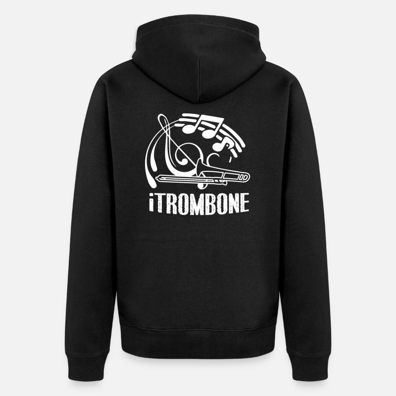Trombone Trombone drôle - Veste à capuche bio Premium Unisexe - noir