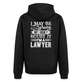 Lawyer I'm A Lawyer - Unisex Premium Organic Zip Hoodie - black - Back - Nico (187cm)