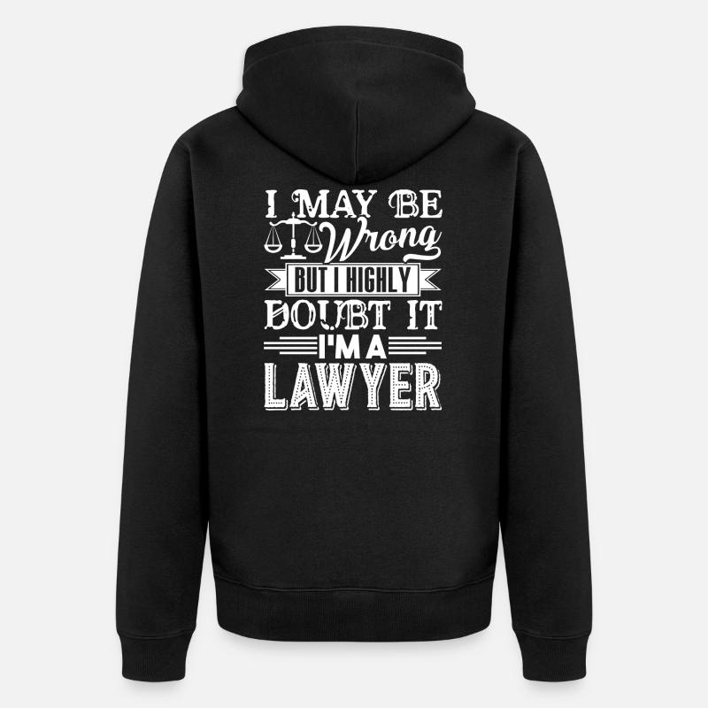 Avocat, je suis un avocat - Veste à capuche bio Premium Unisexe - noir