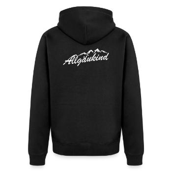 Allgäu & Allgäukind - Unisex Premium Bio Zip Hoodie - Schwarz - Hinten - Nico (187cm)