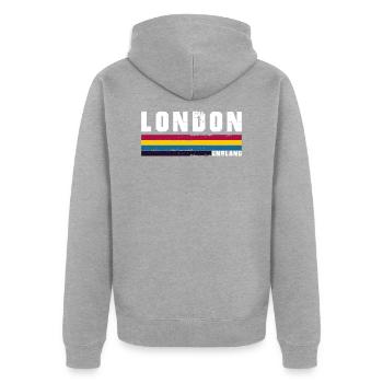 Londres - Veste à capuche bio Premium Unisexe - gris chiné - Dos - Nico (187cm)