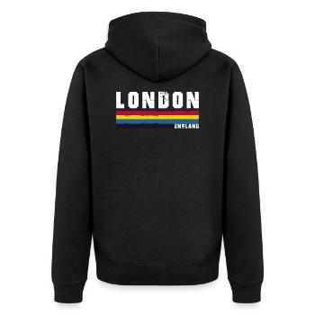 Londres - Veste à capuche bio Premium Unisexe - noir - Dos - Nico (187cm)