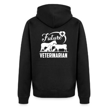 Tierarzt Zukünftiger Tierarzt - Unisex Premium Bio Zip Hoodie - Schwarz - Hinten - Nico (187cm)