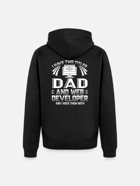 Webentwickler Webentwickler Papa - Unisex Premium Bio Zip Hoodie - Schwarz