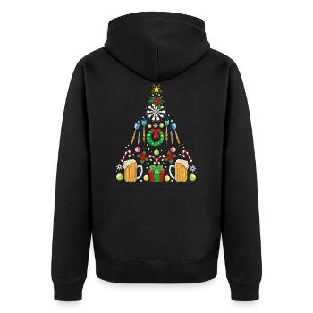 Funny darts Christmas dart player gift - Unisex Premium Organic Zip Hoodie - black - Back - Nico (187cm)