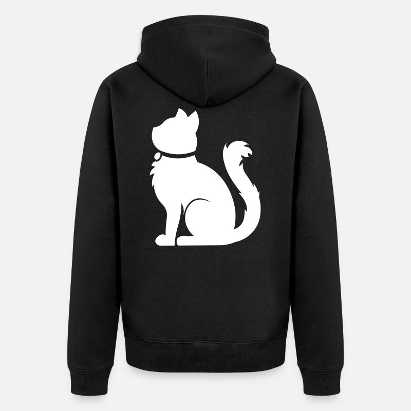 Chat pelucheux / chat pelucheux - Veste à capuche bio Premium Unisexe - noir