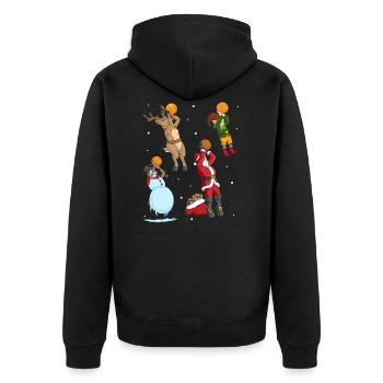 Basketball Throw Christmas Player Gift - Unisex Premium Organic Zip Hoodie - black - Back - Nico (187cm)