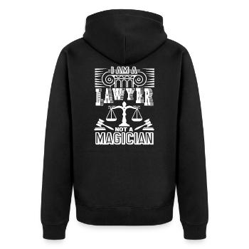 L'avocat n'est pas un magicien - Veste à capuche bio Premium Unisexe - noir - Dos - Nico (187cm)