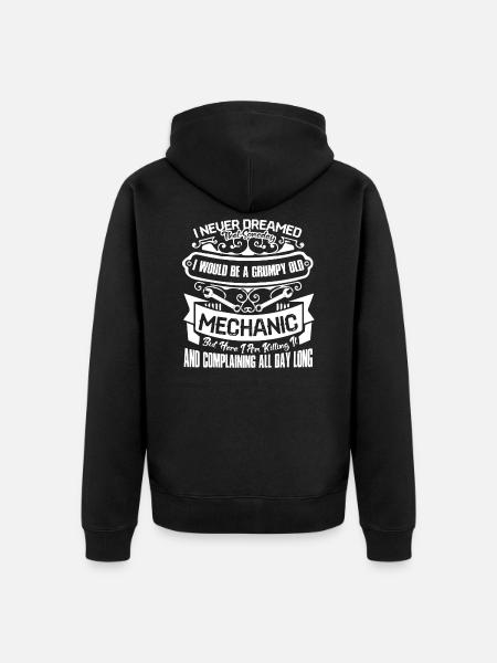 Mécanicien Grumpy Old Mechanic - Veste à capuche bio Premium Unisexe - noir