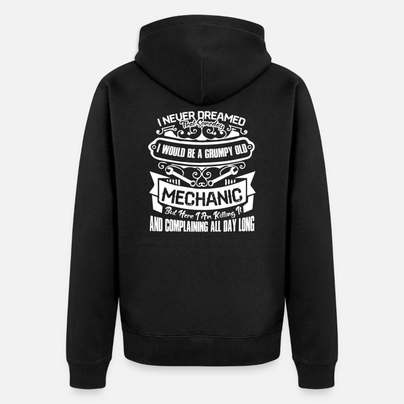 Mechanic Grumpy Old Mechanic - Unisex Premium Organic Zip Hoodie - black