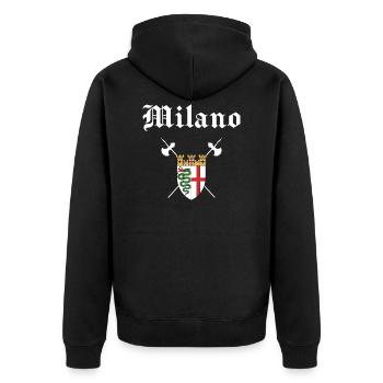Armoiries de la ville de Milan - Veste à capuche bio Premium Unisexe - noir - Dos - Nico (187cm)