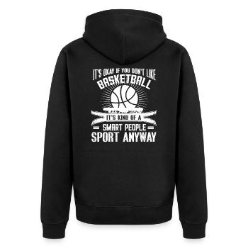 Basketball, wenn Sie Basketball nicht mögen - Unisex Premium Bio Zip Hoodie - Schwarz - Hinten - Nico (187cm)