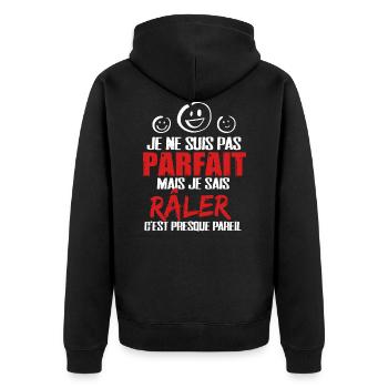 Râler cadeau drôle râleur cadeau drôle homme - Veste à capuche bio Premium Unisexe - noir - Dos - Nico (187cm)