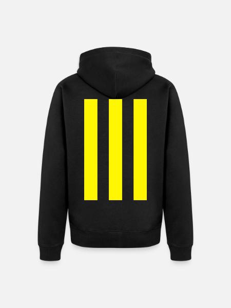 Yellow line - Unisex Premium Organic Zip Hoodie - black