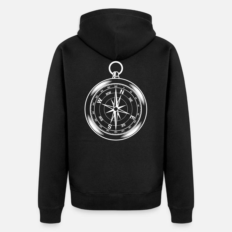 symbole de la boussole - Veste à capuche bio Premium Unisexe - noir