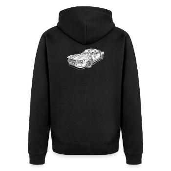 Classic Car - Unisex Premium Organic Zip Hoodie - black - Back - Nico (187cm)