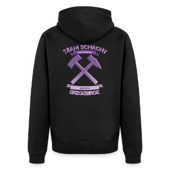 Erzgebirge Team Aue Schacht wandern Geschenk Natur - Unisex Premium Bio Zip Hoodie - Schwarz - Hinten - Nico (187cm)