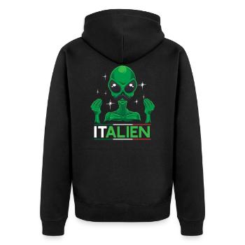 Italie gestes italiens drapeau étranger cadeau - Veste à capuche bio Premium Unisexe - noir - Dos - Nico (187cm)