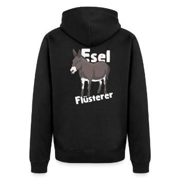 Esel Flüsterer Besitzer Eselflüsterer Geschenk - Unisex Premium Bio Zip Hoodie - Schwarz - Hinten - Nico (187cm)