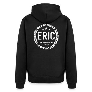 Eric Vorname Geschenk personalisierte T-Shirt Eric - Unisex Premium Bio Zip Hoodie - Schwarz - Hinten - Nico (187cm)
