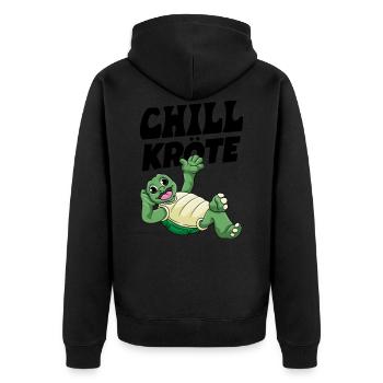 Chillkröte Schildkröte Rente Pensionierung - Unisex Premium Bio Zip Hoodie - Schwarz - Hinten - Nico (187cm)