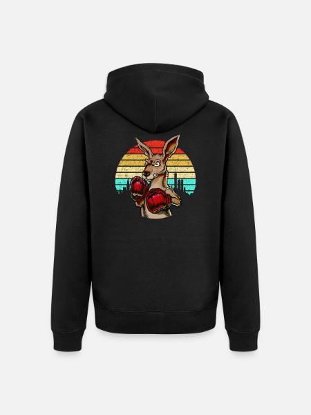 Kampfsport Känguru - Unisex Premium Bio Zip Hoodie - Schwarz