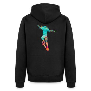 Patineurs filles en skateboard PopArt - Veste à capuche bio Premium Unisexe - noir - Dos - Nico (187cm)
