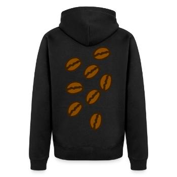 coffee bean - Unisex Premium Organic Zip Hoodie - black - Back - Nico (187cm)
