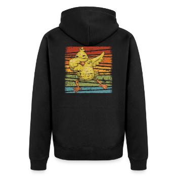 Chicken chickens - Unisex Premium Organic Zip Hoodie - black - Back - Nico (187cm)