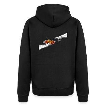 The Divine Currywurst - Unisex Premium Organic Zip Hoodie - black - Back - Nico (187cm)