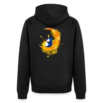 Lune dormir animal motif pingouin - Veste à capuche bio Premium Unisexe - noir - Dos - Nico (187cm)