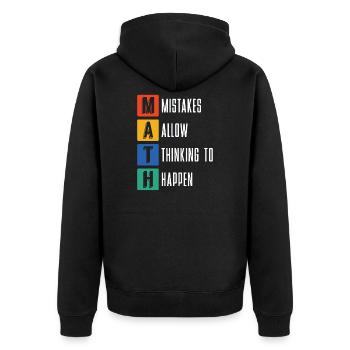 Mathematik Naturwissenschaft Nerd Geschenk Mathe - Unisex Premium Bio Zip Hoodie - Schwarz - Hinten - Nico (187cm)