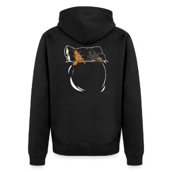 Sleeping Dogs PJs Outfit Dachshund Belly Sleep - Unisex Premium Organic Zip Hoodie - black - Back - Nico (187cm)