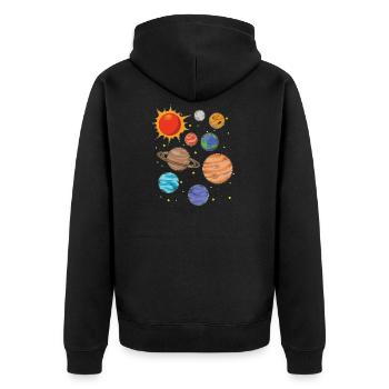 Univers Astronautes Planètes spatiales - Veste à capuche bio Premium Unisexe - noir - Dos - Nico (187cm)