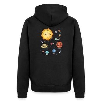 Univers Astronautes Planètes spatiales - Veste à capuche bio Premium Unisexe - noir - Dos - Nico (187cm)
