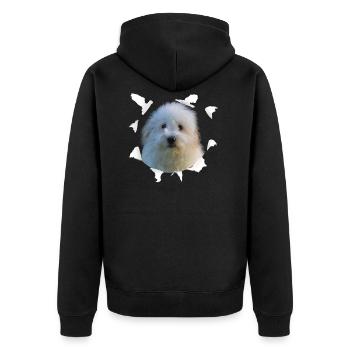 Coton de Tulear - Chien Coton de Tulear - Veste à capuche bio Premium Unisexe - noir - Dos - Nico (187cm)