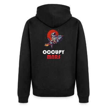 Occupy Mars - Space Exploration Mars - Unisex Premium Bio Zip Hoodie - Schwarz - Hinten - Nico (187cm)