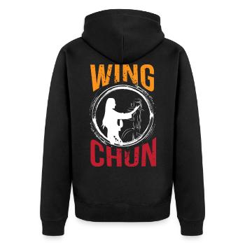 Wingtsun Wing chun - Unisex Premium Organic Zip Hoodie - black - Back - Nico (187cm)