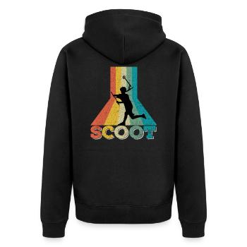 Cascadeur de robots - Scooter Retro - Veste à capuche bio Premium Unisexe - noir - Dos - Nico (187cm)