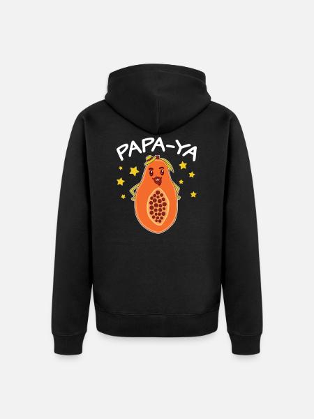 Papa-ya Vaterschaftschaftsgeschenk Werdender Papa - Unisex Premium Bio Zip Hoodie - Schwarz