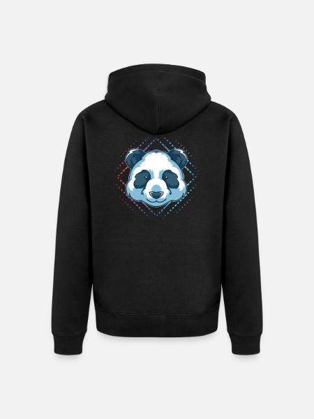 panda - Unisex Premium Organic Zip Hoodie - black