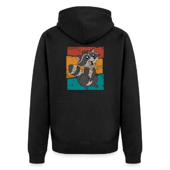 Ratons laveurs cadeau raton laveur - Veste à capuche bio Premium Unisexe - noir - Dos - Nico (187cm)