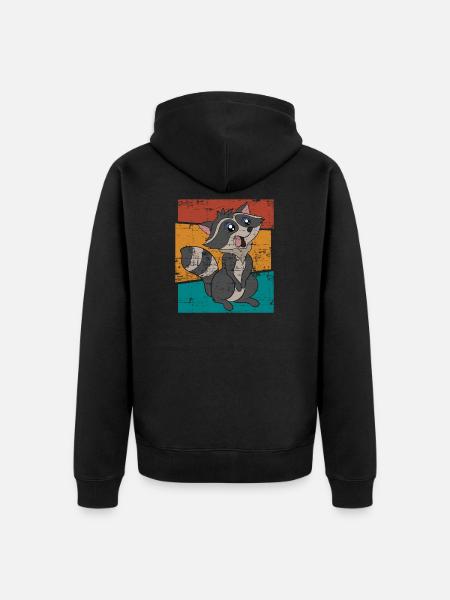 Waschbären Geschenk Waschbär - Unisex Premium Bio Zip Hoodie - Schwarz